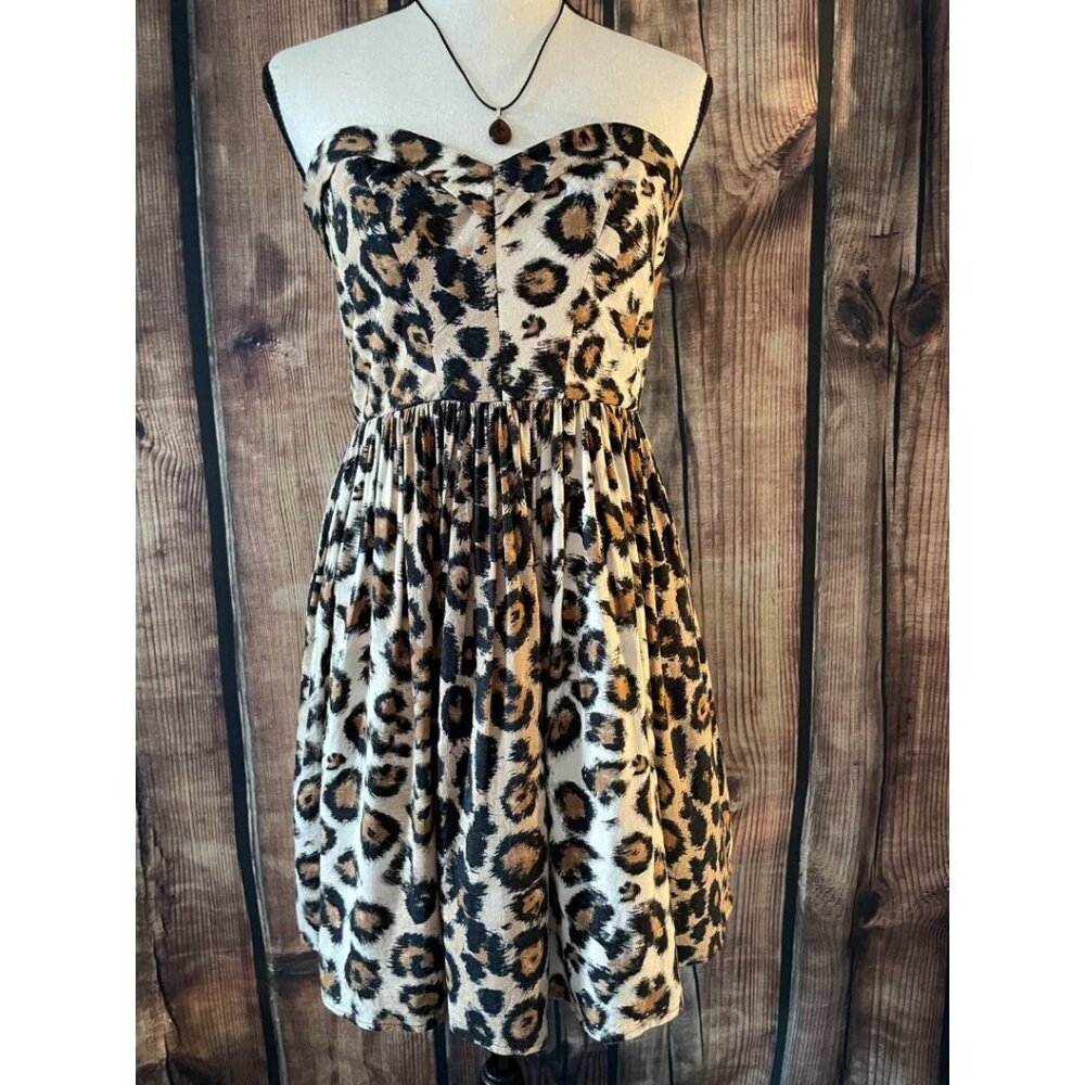 Moda International Leopard Print Strapless Dress (8)